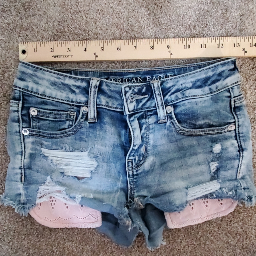 American Eagle Destroyed Jean Shortie shorts